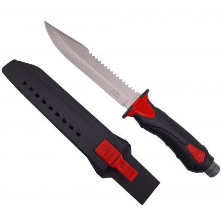 Cutite vanatoare - Cutit de vanatoare IdeallStore®, Survival Blade, otel inoxidabil, 34.5 cm, negru, teaca inclusa