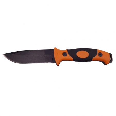 Cutit de vanatoare IdeallStore®, Survival King, 21.5 cm, otel inoxidabil, portocaliu, husa inclusa [1]