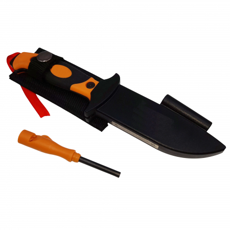 Cutit de vanatoare IdeallStore®, Survival King, 21.5 cm, otel inoxidabil, portocaliu, husa inclusa [7]