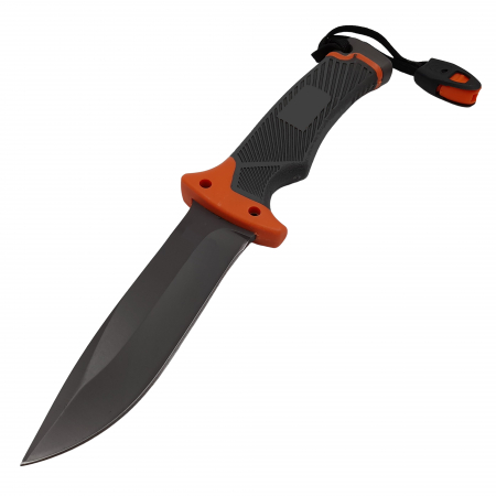Cutit de vanatoare IdeallStore®, Survival King, 25 cm, otel inoxidabil, portocaliu, husa inclusa [2]