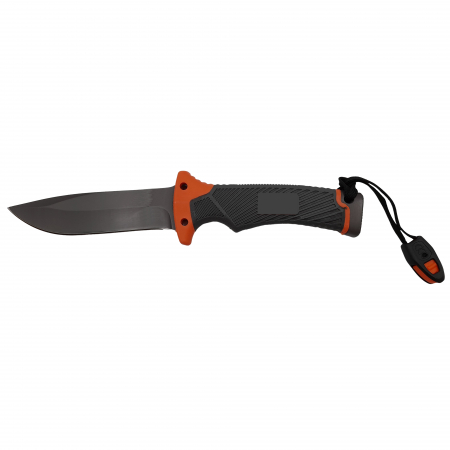 Cutit de vanatoare IdeallStore®, Survival King, 25 cm, otel inoxidabil, portocaliu, husa inclusa [1]