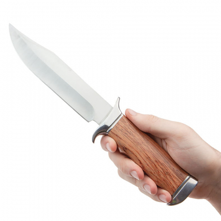 Cutit de vanatoare IdeallStore®, Survival Nature, 31.5 cm, otel inoxidabil, maro, teaca inclusa [7]