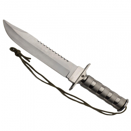 Cutit de vanatoare IdeallStore®, Survival Pursuit, 35 cm, otel inoxidabil, argintiu, teaca inclusa [2]