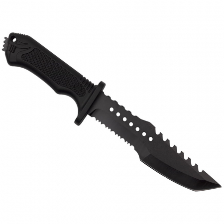 Cutit de vanatoare IdeallStore®, Survival Spirit, otel inoxidabil, amnar, 30.5 cm, negru, teaca inclusa [5]