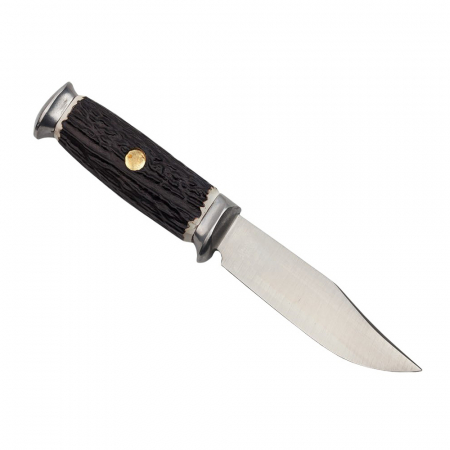 Cutit de vanatoare IdeallStore®, Surviving Specialist, 21 cm, otel inoxidabil, maro, teaca piele [3]