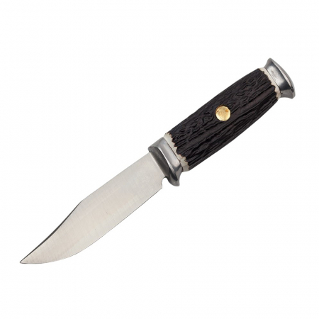 Cutite vanatoare - Cutit de vanatoare IdeallStore®, Surviving Specialist, 21 cm, otel inoxidabil, maro, teaca piele