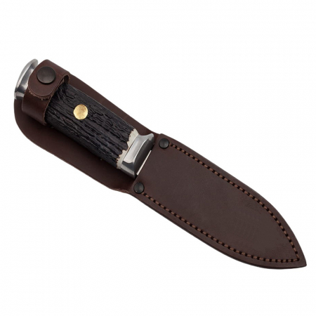 Cutit de vanatoare IdeallStore®, Surviving Specialist, 21 cm, otel inoxidabil, maro, teaca piele [4]