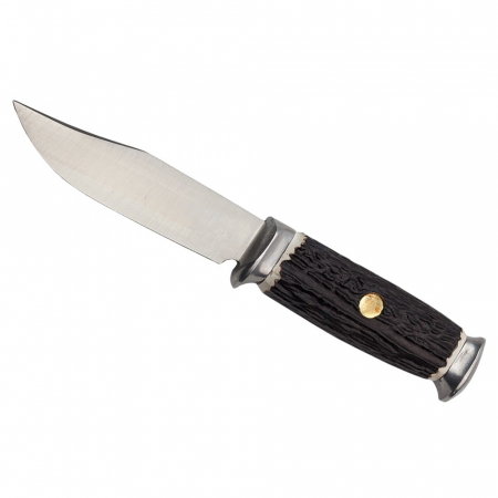 Cutit de vanatoare IdeallStore®, Surviving Specialist, 21 cm, otel inoxidabil, maro, teaca piele [1]