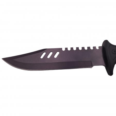 Cutit de vanatoare IdeallStore®, Tactical Rambo, 32 cm, negru, teaca inclusa [4]