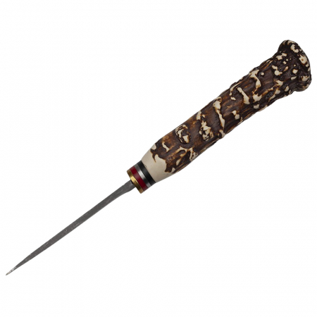 Cutit de vanatoare IdeallStore, The Goat Knife, 21 cm, bej, husa piele ecologica [3]