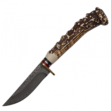 Cutite vanatoare - Cutit de vanatoare IdeallStore, The Goat Knife, 21 cm, bej, husa piele ecologica