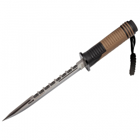 Cutit de vanatoare IdeallStore®, Thunder Clap, otel inoxidabil, 32.5 cm, bej, teaca inclusa [4]