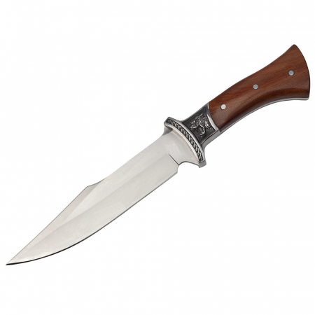 Cutit de vanatoare IdeallStore®, Tiger Blade, 30.5 cm, otel inoxidabil, maro, teaca inclusa [1]
