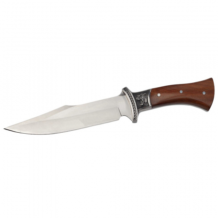 Cutit de vanatoare IdeallStore®, Tiger Blade, 30.5 cm, otel inoxidabil, maro, teaca inclusa [2]