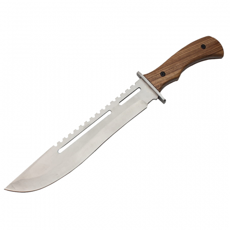 Cutite vanatoare - Cutit de vanatoare IdeallStore®, Wood Specialist, 40.5 cm, otel inoxidabil, maro, husa inclusa