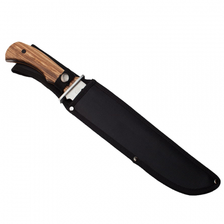 Cutit de vanatoare IdeallStore®, Wood Specialist, 40.5 cm, otel inoxidabil, maro, husa inclusa [6]