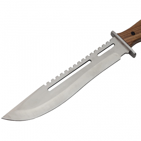 Cutit de vanatoare IdeallStore®, Wood Specialist, 40.5 cm, otel inoxidabil, maro, husa inclusa [1]