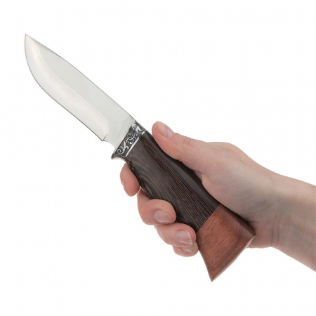 Cutit de vanatoare IdeallStore®, Woodland Spirit, otel inoxidabil, lemn, 23 cm, maro [8]