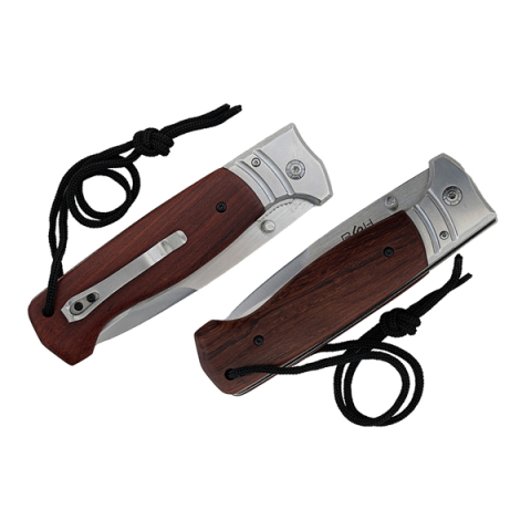 Cutit de vanatoare pliabil, maner lemn, 28 cm, maro [6]