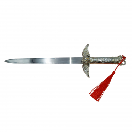 Cutit decorativ IdeallStore®, panoplie, Owl of War, argintiu, aluminiu, 28.5 cm, teaca inclusa [1]