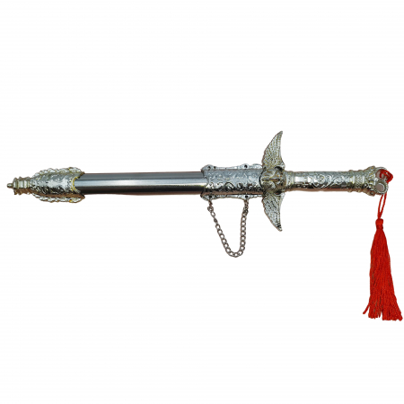 Cutit decorativ IdeallStore®, panoplie, Owl of War, argintiu, aluminiu, 28.5 cm, teaca inclusa [5]