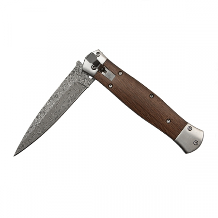 SPORT & TIMP LIBER - Cutit din otel Damasc, IdeallStore®, Spring Knife, 23 cm, Maro