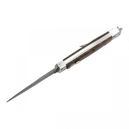 Cutit din otel Damasc, IdeallStore®, Spring Knife, 23 cm, Maro [4]