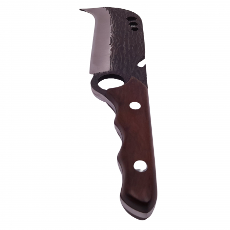 Cutit japonez lucrat manual, Claw of Osaka, 27.5 cm, maro, teaca piele inclusa [5]