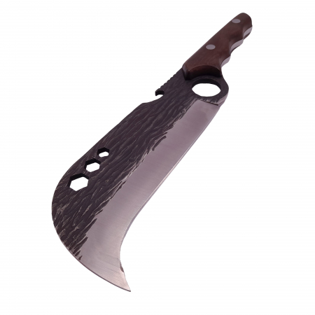 Cutit japonez lucrat manual, Claw of Osaka, 27.5 cm, maro, teaca piele inclusa [2]