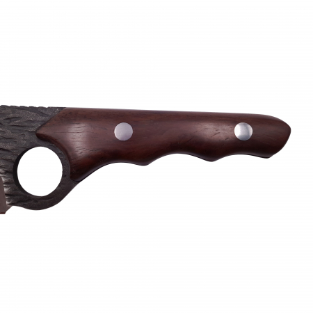 Cutit japonez lucrat manual, Claw of Osaka, 27.5 cm, maro, teaca piele inclusa [3]