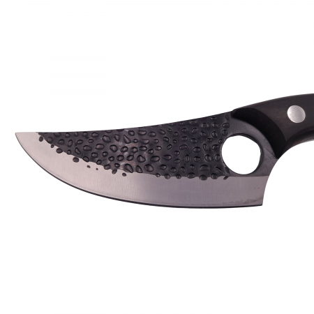 Cutit japonez lucrat manual Ideallstore®, otel inoxidabil, 27.5 cm, negru, teaca piele [4]