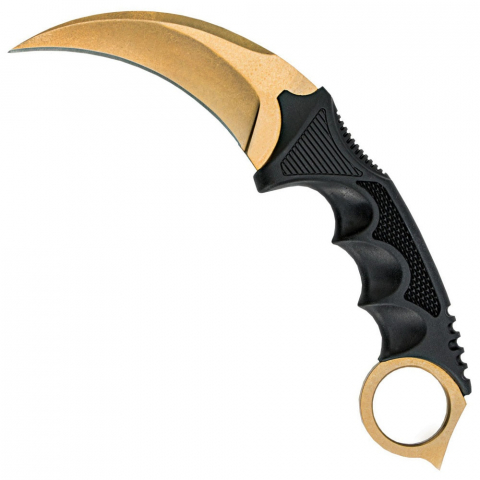 Cutite & seturi de cutite - Cutit Karambit de antrenament, IdeallStore®, auriu, 18.5 cm