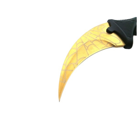 Cuțit Karambit de antrenament, model auriu, design pânză de păianjen, 18,5 cm [3]