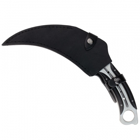 Cutit karambit IdeallStore®, Comando Specialist, otel inoxidabil, 33 cm, argintiu, teaca inclusa [8]