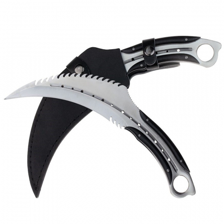 Cutite vanatoare - Cutit karambit IdeallStore®, Comando Specialist, otel inoxidabil, 33 cm, argintiu, teaca inclusa