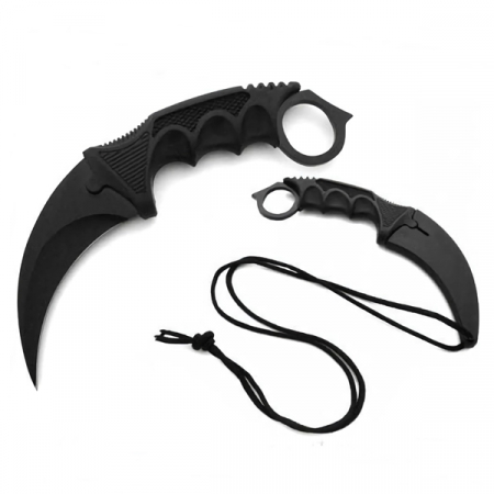 Set cutit karambit si spray paralizant chili DEPOX®, 19 cm/60 ml, Negru [3]