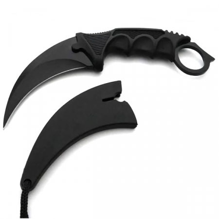 Set cutit karambit si spray paralizant chili DEPOX®, 19 cm/60 ml, Negru [1]