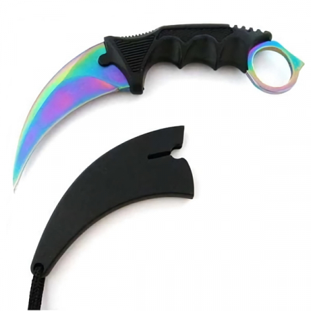 Set topor survivor si cutit karambit, Rainbow Star, DEPOX®, 39 cm/18.5 cm, multicolor [1]