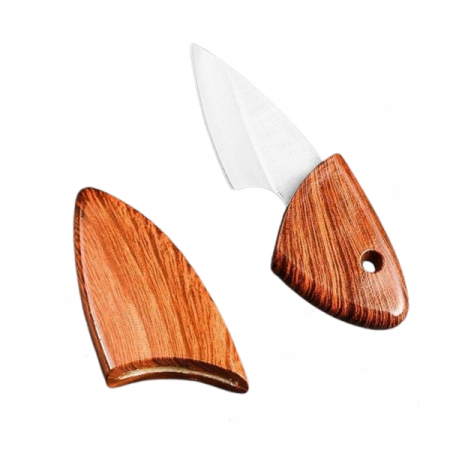 Cutite & seturi de cutite - Cutit mini portabil, 10.5 cm,IdeallStore®, teaca lemn, otel inoxidabil