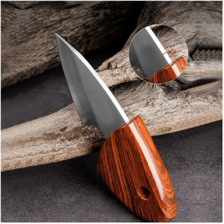 Cutit mini portabil, 10.5 cm,IdeallStore®, teaca lemn, otel inoxidabil [6]