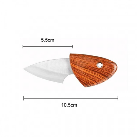 Cutit mini portabil, 10.5 cm,IdeallStore®, teaca lemn, otel inoxidabil [2]