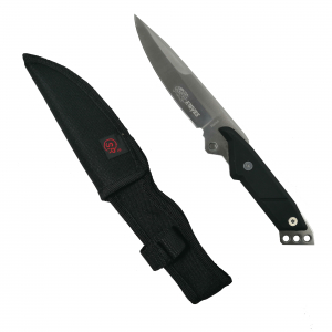 Cutite vanatoare - Cutit de vanatoare IdeallStore®, Chief Blade, otel inoxidabil, argintiu-negru, 24 cm, teaca cadou
