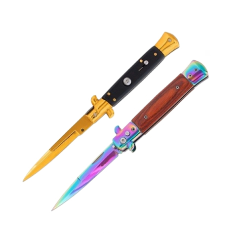 Bricege - Set doua bricege, DEPOX®, finisaj auriu – design italian clasic, husă inclusă, 22 cm, auriu/multicolor