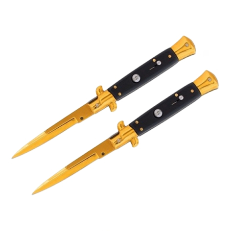 Bricege - Set doua bricege cu arc, design italian clasic, husă inclusă, 22 cm, auriu