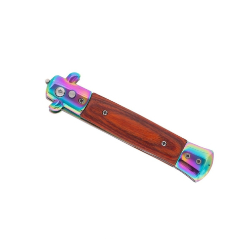 Cuțit pliabil cu arc sicilian,  DEPOX®, lamă curcubeu, oțel inoxidabil 420, deschidere automată, 22 cm [4]