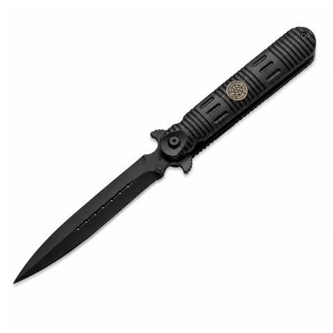 Cutite vanatoare - Cutit pliabil de vânătoare DEPOX®, mâner aluminiu, negru, 24.5 cm