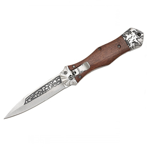 SPORT & TIMP LIBER - Cutit pliabil, Wood Knife, 21 cm, maro