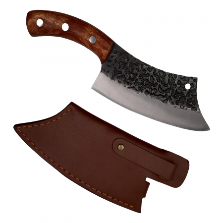 SPORT & TIMP LIBER - Cutit-satar, japonez, IdeallStore®, forjat manual, full tang 26 cm, otel inoxidabil, maner lemn, husa piele