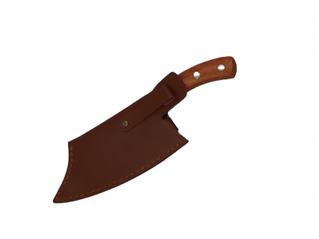Cutit-satar, japonez, IdeallStore®, forjat manual, full tang 26 cm, otel inoxidabil, maner lemn, husa piele [3]
