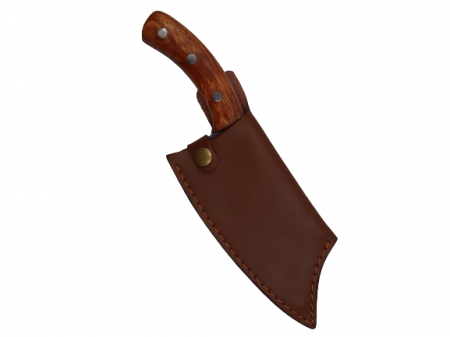 Cutit-satar, japonez, IdeallStore®, forjat manual, full tang 26 cm, otel inoxidabil, maner lemn, husa piele [2]